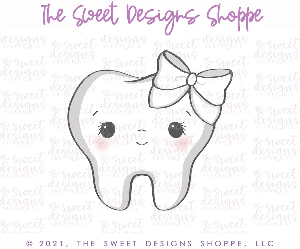 Cookie Cutters - Girly Tooth - Cookie Cutter - The Sweet Designs Shoppe - - ALL, Cookie Cutter, Dentist, kids, Kids / Fantasy, MEDICAL, MEDICINE, Promocode, Tooth Fairy