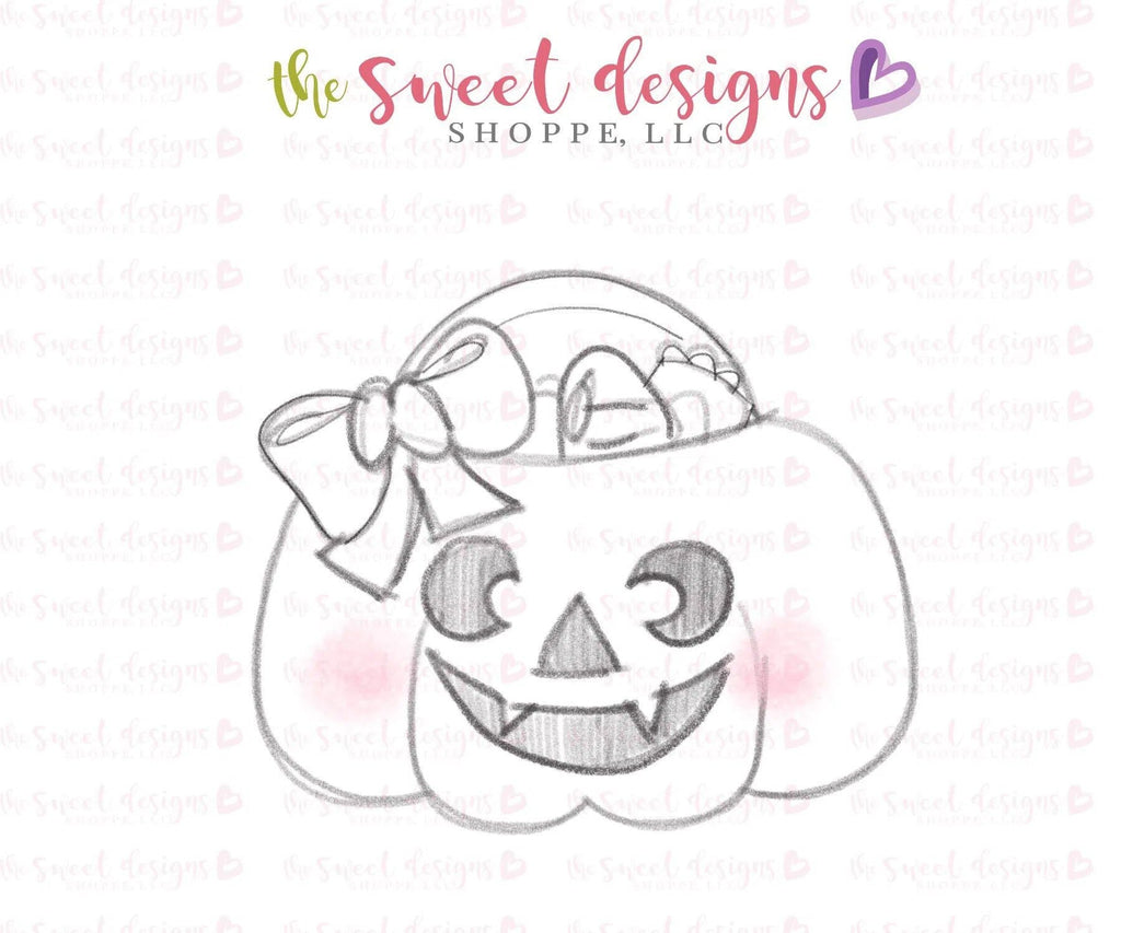 Cookie Cutters - Girly Trick or Treat Jack o Lantern - Cookie Cutter - The Sweet Designs Shoppe - - ALL, Cookie Cutter, halloween, Promocode, Pumpkin