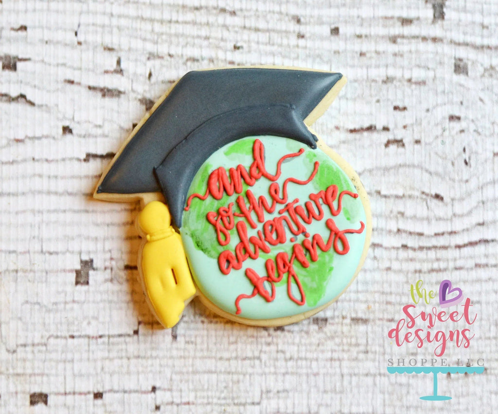 Cookie Cutters - Globe with Cap V2 - Cookie Cutter - The Sweet Designs Shoppe - TSDS - - ALL,celebration,Cookie Cutter,Grad,graduation,graduations,Plaque,Promocode,School,School / Graduation,travel