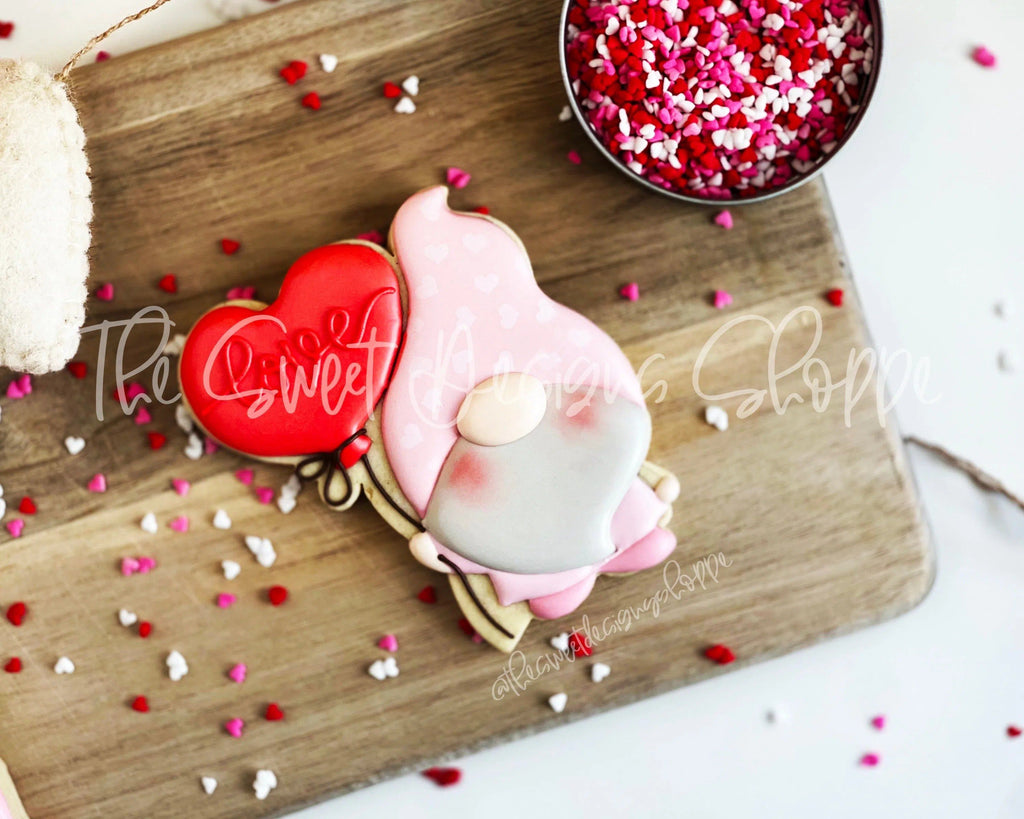 Cookie Cutters - Gnome with Heart Balloon - Cookie Cutter - The Sweet Designs Shoppe - TSDS - - ALL,Cookie Cutter,gnome,kids,Kids / Fantasy,Promocode,valentine,valentines
