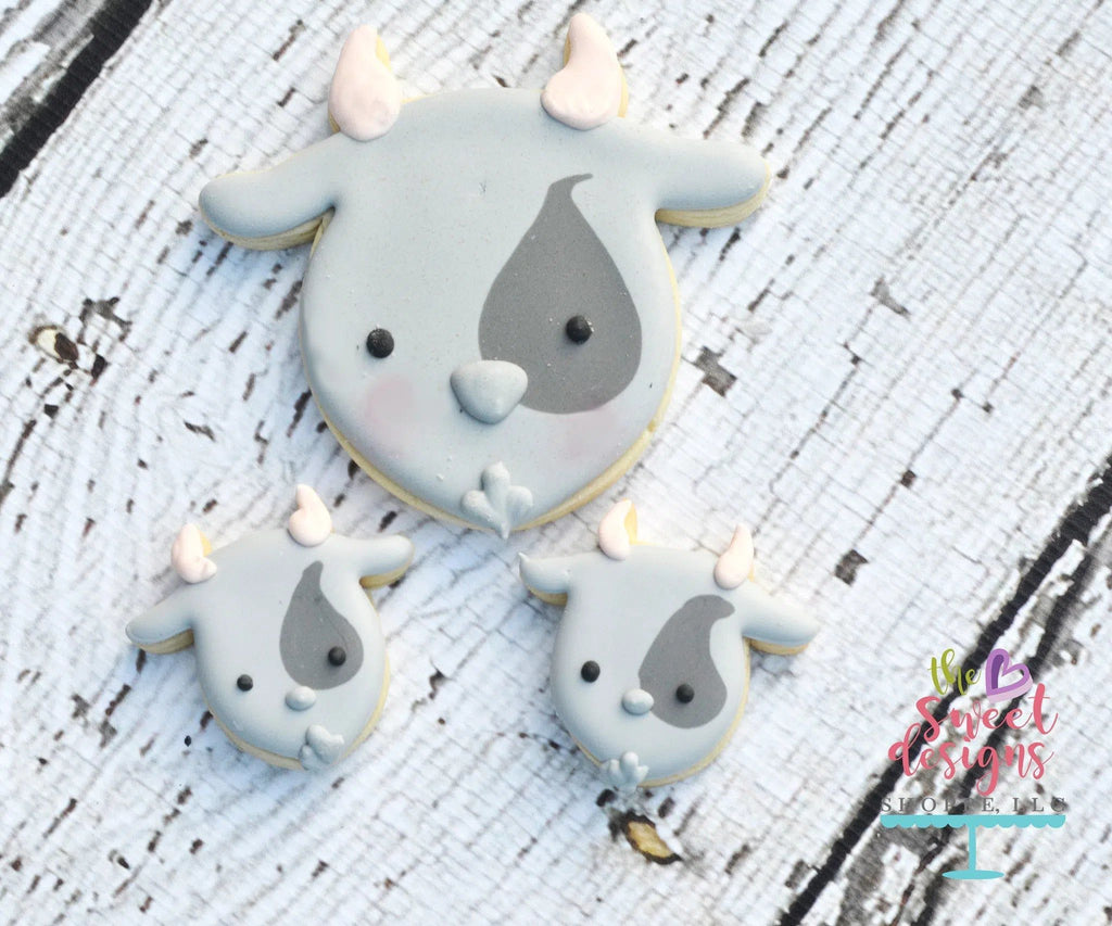 Cookie Cutters - Goat Face v2- Cookie Cutter - The Sweet Designs Shoppe - - ALL, Animal, Cookie Cutter, Face, Farm, Goat, Promocode