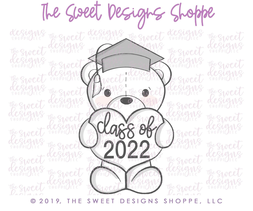Cookie Cutters - Grad Bear 2020 - Cookie Cutter - Sweet Designs Shoppe - - 050320, ALL, Animal, animal plaque, Animals, Animals and Insects, Cookie Cutter, Grad, Graduation, graduations, Promocode, School / Graduation