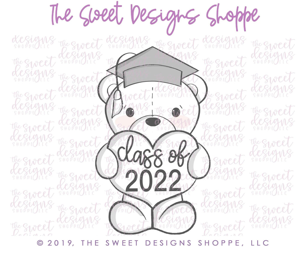 Cookie Cutters - Grad Bear 2020 - Cookie Cutter - The Sweet Designs Shoppe - - 050320, ALL, Animal, animal plaque, Animals, Animals and Insects, Cookie Cutter, Grad, Graduation, graduations, Promocode, School / Graduation