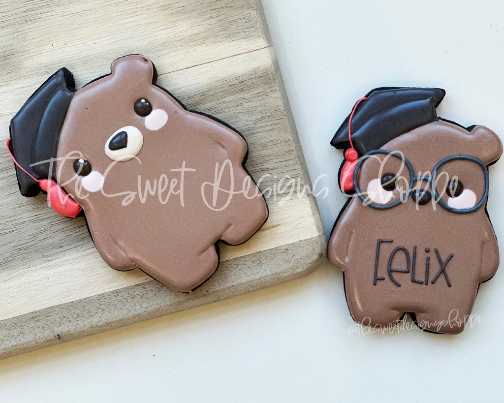 Cookie Cutters - Grad Bear - Cookie Cutter - The Sweet Designs Shoppe - TSDS - - ALL,Animal,Animals,Animals and Insects,award,Cookie Cutter,diploma,Grad,Graduation,graduations,Promocode,School,School / Graduation