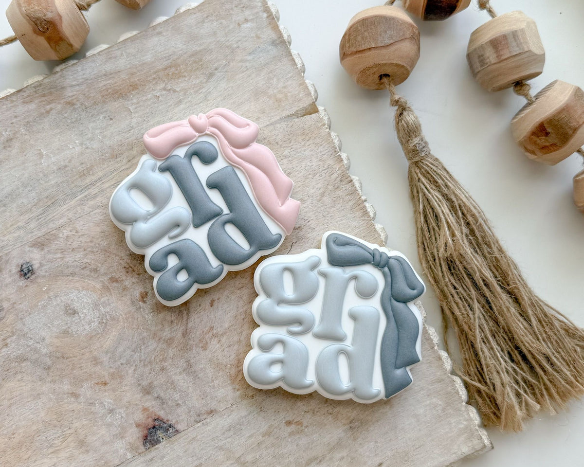 Cookie Cutters - grad Coquette Plaque - Cookie Cutter - The Sweet Designs Shoppe - TSDS - - ALL,award,back to school,Cookie Cutter,diploma,Grad,Graduation,graduations,handlettering,mothers,Plaque,Plaques,PLAQUES HANDLETTERING,Promocode,School,School / Graduation,school supplies,STL
