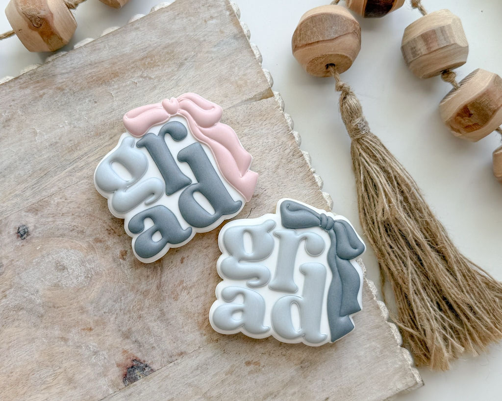 Cookie Cutters - grad Coquette Plaque - Cookie Cutter - The Sweet Designs Shoppe - TSDS - - ALL,award,back to school,Cookie Cutter,diploma,Grad,Graduation,graduations,handlettering,mothers,Plaque,Plaques,PLAQUES HANDLETTERING,Promocode,School,School / Graduation,school supplies,STL