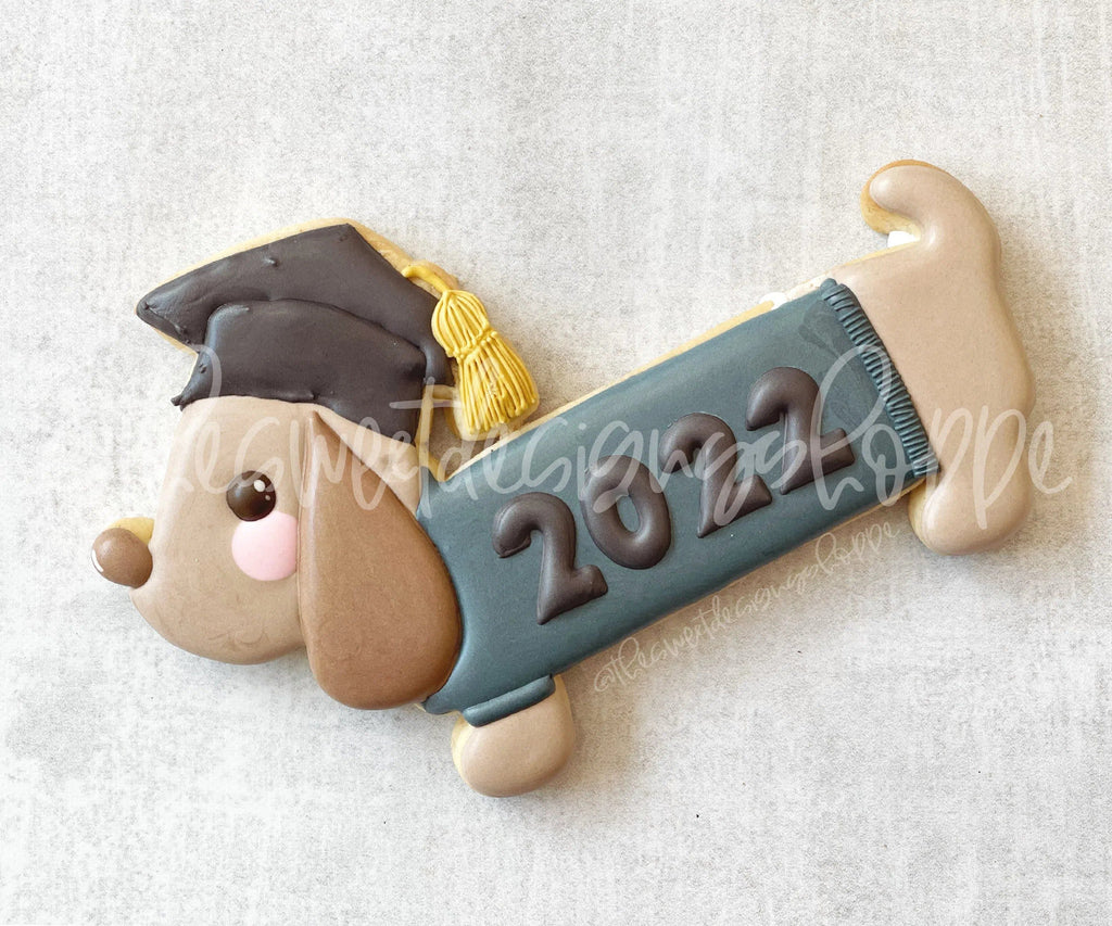 Cookie Cutters - Grad Dachshund Dog - Cookie Cutter - The Sweet Designs Shoppe - - ALL, Animal, Animals, Animals and Insects, back to school, Cookie Cutter, Grad, Graduation, graduations, Promocode, School, School / Graduation