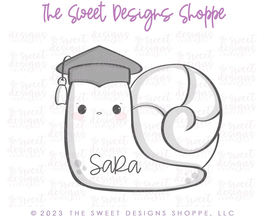 Cookie Cutters - Grad Snail - Cookie Cutter - Sweet Designs Shoppe - - ALL, Animal, Animals, Animals and Insects, award, Cookie Cutter, diploma, Grad, Graduation, graduations, Promocode, School, School / Graduation