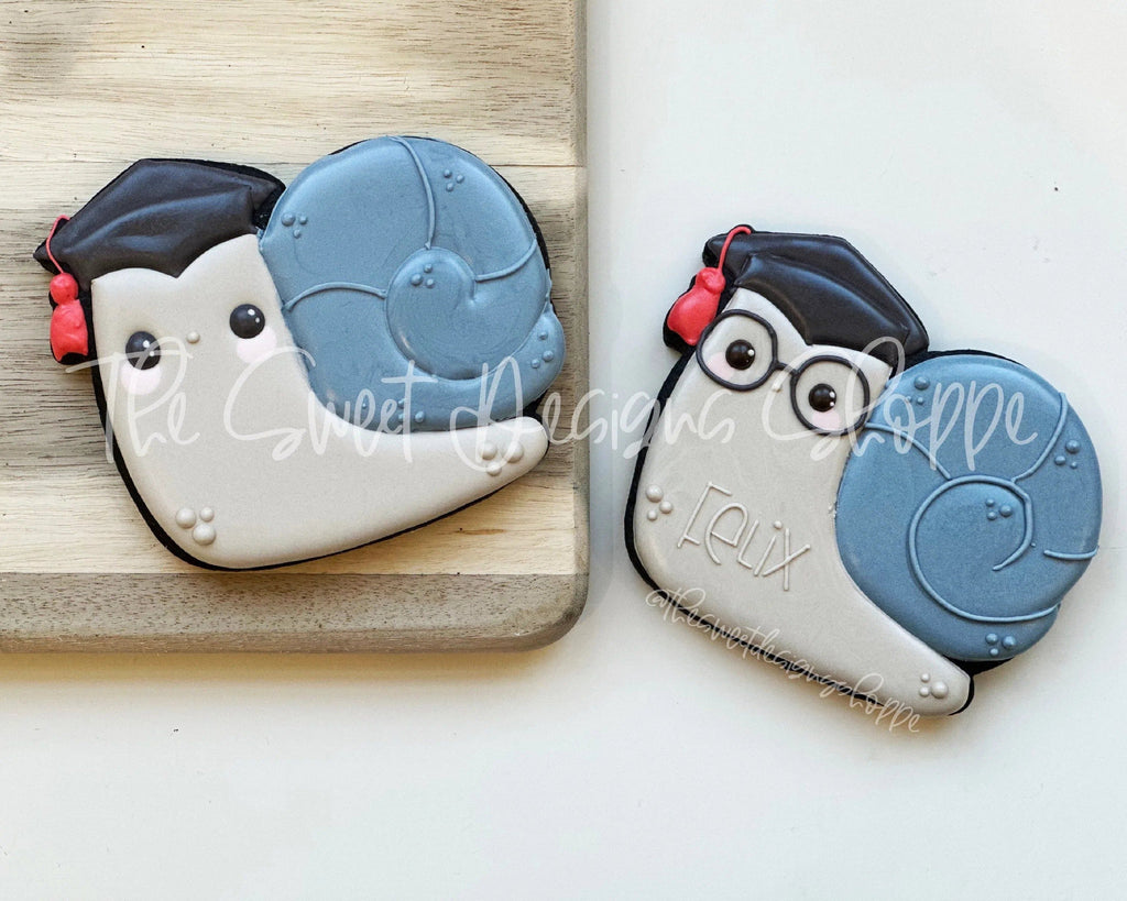 Cookie Cutters - Grad Snail - Cookie Cutter - The Sweet Designs Shoppe - TSDS - - ALL,Animal,Animals,Animals and Insects,award,Cookie Cutter,diploma,Grad,Graduation,graduations,Promocode,School,School / Graduation