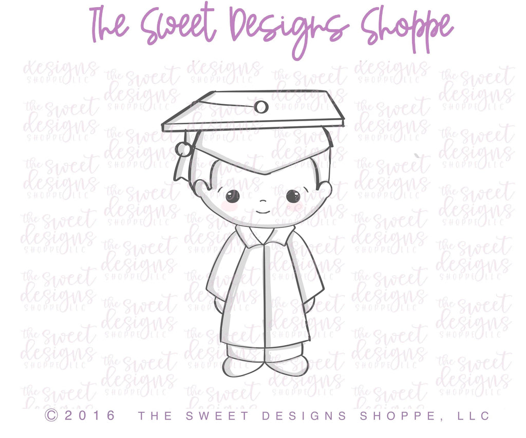 Cookie Cutters - Graduate Boy, Felix - Cookie Cutter - Sweet Designs Shoppe - - ALL, Boy, Child, Cookie Cutter, Grad, Graduation, graduations, Kid, Promocode, School, School / Graduation