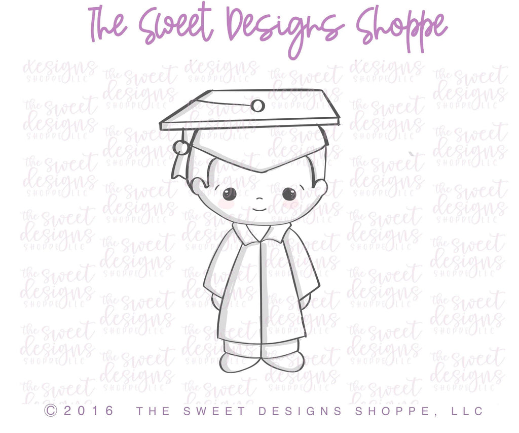 Cookie Cutters - Graduate Boy, Felix - Cookie Cutter - The Sweet Designs Shoppe - - ALL, Boy, Child, Cookie Cutter, Grad, Graduation, graduations, Kid, Promocode, School, School / Graduation