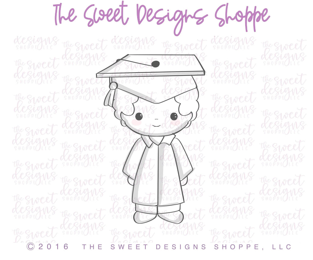 Cookie Cutters - Graduate Boy, Samuel - Cookie Cutter - Sweet Designs Shoppe - - ALL, Boy, Child, Cookie Cutter, Grad, Graduation, graduations, Kid, Promocode, School, School / Graduation
