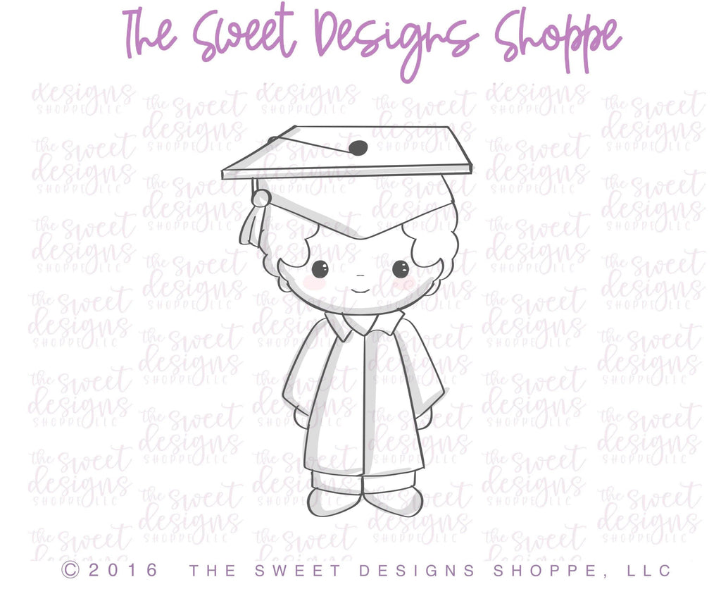 Cookie Cutters - Graduate Boy, Samuel - Cookie Cutter - The Sweet Designs Shoppe - - ALL, Boy, Child, Cookie Cutter, Grad, Graduation, graduations, Kid, Promocode, School, School / Graduation