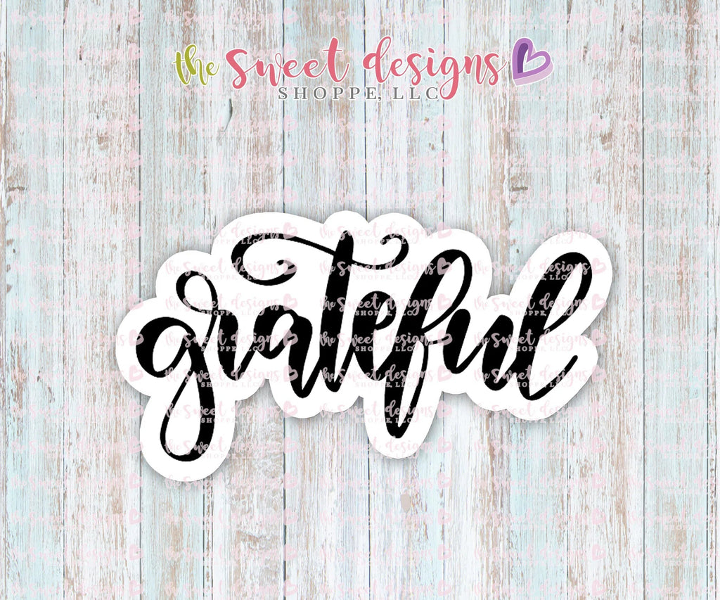 Cookie Cutters - Gratefull Plaque - Cookie Cutter - Sweet Designs Shoppe - - 2018, ALL, Cookie Cutter, Customize, Fall, Fall / Halloween, Fall / Thanksgiving, halloween, Lettering, Plaques, Promocode, thanksgiving