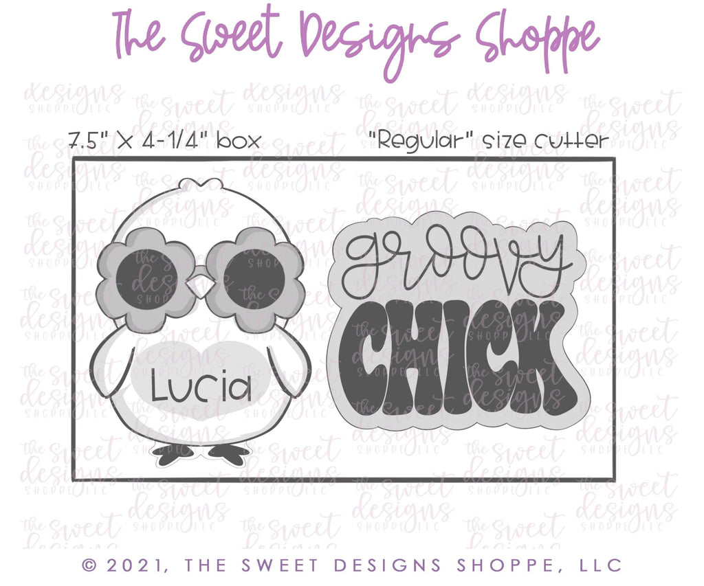Cookie Cutters - Groovy Chick Set - Set of 2 - Cookie Cutters - The Sweet Designs Shoppe - TSDS - - ALL,Animal,Animals,Animals and Insects,Cookie Cutter,Easter,Easter / Spring,Mini Sets,Promocode,regular sets,set,STL