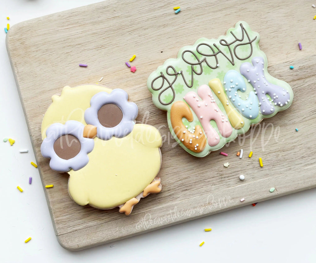 Cookie Cutters - Groovy Chick Set - Set of 2 - Cookie Cutters - The Sweet Designs Shoppe - TSDS - - ALL,Animal,Animals,Animals and Insects,Cookie Cutter,Easter,Easter / Spring,Mini Sets,Promocode,regular sets,set,STL