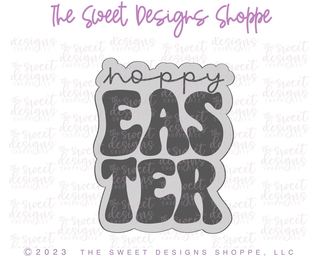 Cookie Cutters - Groovy Easter Plaque - Cookie Cutter - Sweet Designs Shoppe - - ALL, Cookie Cutter, Easter, Easter / Spring, groovy, Plaque, Plaques, Promocode
