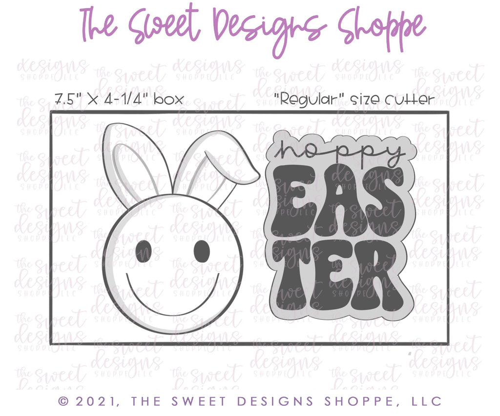 Cookie Cutters - Groovy Easter Smiley Face Set - Set of 2 - Cookie Cutters - Sweet Designs Shoppe - - ALL, Animal, Animals, Animals and Insects, Bunny, Cookie Cutter, Easter, Easter / Spring, happy easter, hoppy, Mini Sets, Promocode, regular sets, set