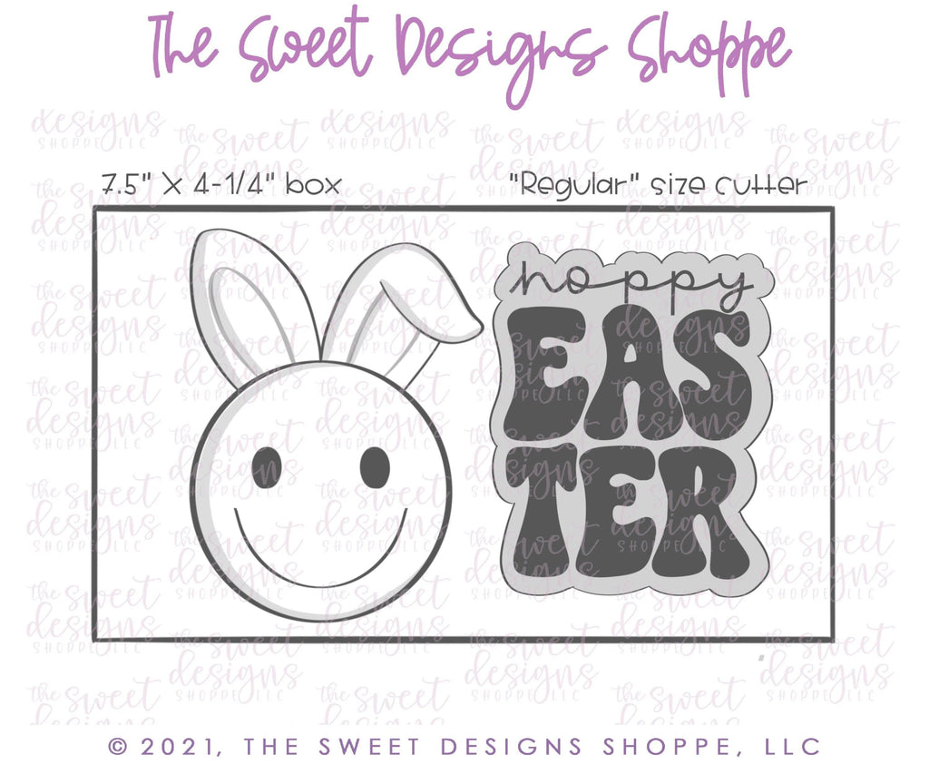 Cookie Cutters - Groovy Easter Smiley Face Set - Set of 2 - Cookie Cutters - The Sweet Designs Shoppe - TSDS - - ALL,Animal,Animals,Animals and Insects,Bunny,Cookie Cutter,Easter,Easter / Spring,happy easter,hoppy,Mini Sets,Promocode,regular sets,set,STL