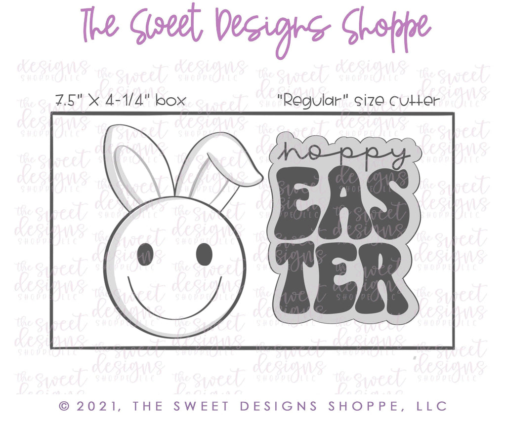 Cookie Cutters - Groovy Easter Smiley Face Set - Set of 2 - Cookie Cutters - The Sweet Designs Shoppe - - ALL, Animal, Animals, Animals and Insects, Bunny, Cookie Cutter, Easter, Easter / Spring, happy easter, hoppy, Mini Sets, Promocode, regular sets, set