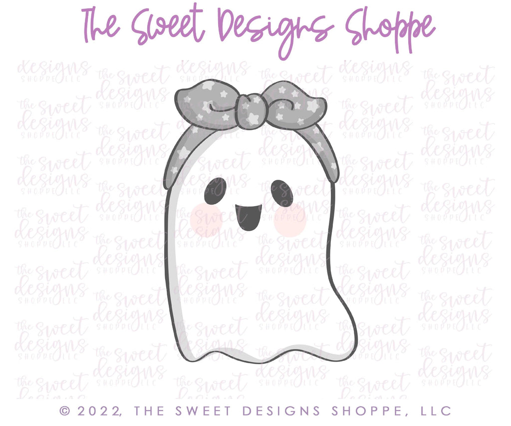 Cookie Cutters - Groovy Ghost with Headband - Cookie Cutter - Sweet Designs Shoppe - - ALL, Boo, Cookie Cutter, Ghost, halloween, Promocode