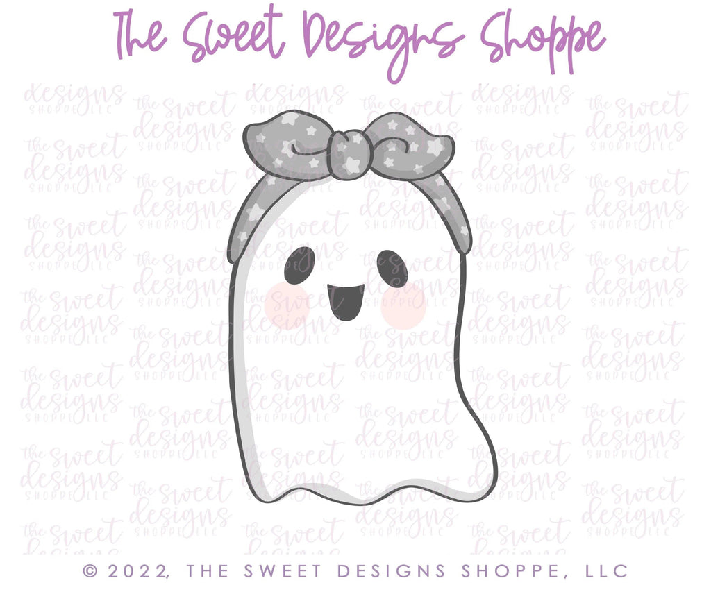 Cookie Cutters - Groovy Ghost with Headband - Cookie Cutter - The Sweet Designs Shoppe - - ALL, Boo, Cookie Cutter, Ghost, halloween, Promocode