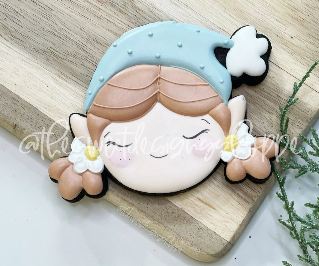 Cookie Cutters - Groovy Girl Elf Face - Cookie Cutter - The Sweet Designs Shoppe - TSDS - - ALL,Christmas,Christmas / Winter,Christmas Cookies,Cookie Cutter,Elf,elf face,Elf Girl Face,groovy,Promocode,Retro