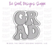 Cookie Cutters - Groovy Grad Plaque - Cookie Cutter - The Sweet Designs Shoppe - TSDS - - ALL,Cookie Cutter,Grad,Graduation,graduations,handlettering,Plaque,Plaques,PLAQUES HANDLETTERING,Promocode,School,School / Graduation,STL