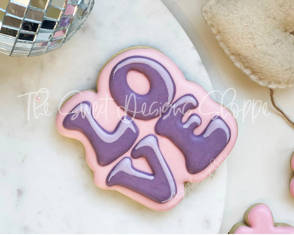Cookie Cutters - Groovy LOVE Plaque - Cookie Cutter - The Sweet Designs Shoppe - TSDS - - ALL,Cookie Cutter,groovy,Love,Plaque,Plaques,Promocode,Retro,valentine,valentines