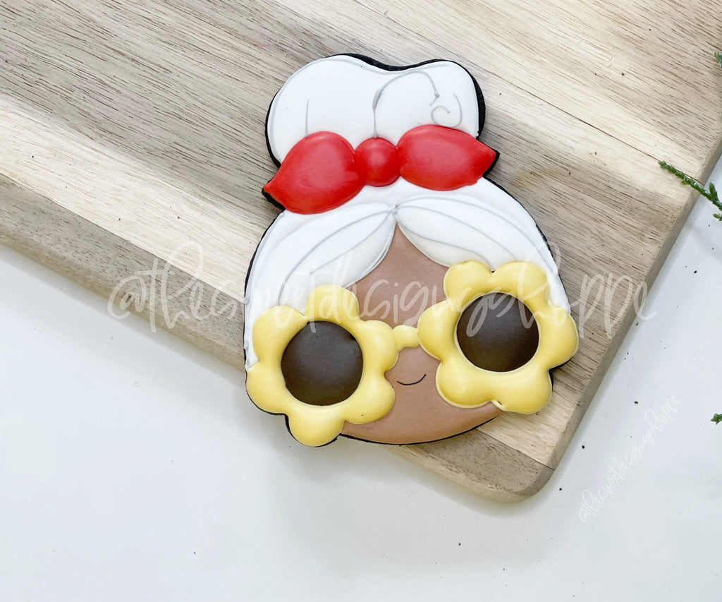 Cookie Cutters - Groovy Mrs. Claus Face - Cookie Cutter - The Sweet Designs Shoppe - - ALL, Christmas, Christmas / Winter, Christmas Cookies, Cookie Cutter, groovy, home, Mrs Claus, Promocode