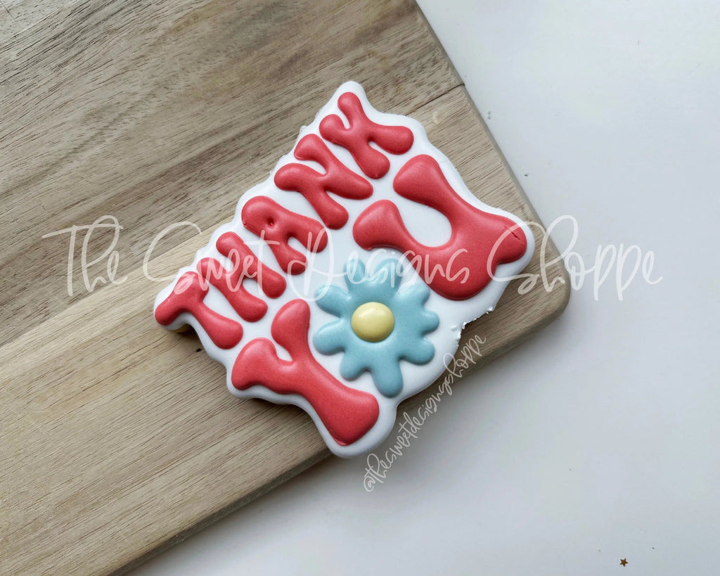 Cookie Cutters - Groovy Thank You Plaque - Cookie Cutter - The Sweet Designs Shoppe - - ALL, Cookie Cutter, Grad, Graduation, graduations, handlettering, Nurse, Nurse Appreciation, Plaque, Plaques, PLAQUES HANDLETTERING, Promocode, School, School / Graduation, Teacher, Teacher Appreciation, Thanks