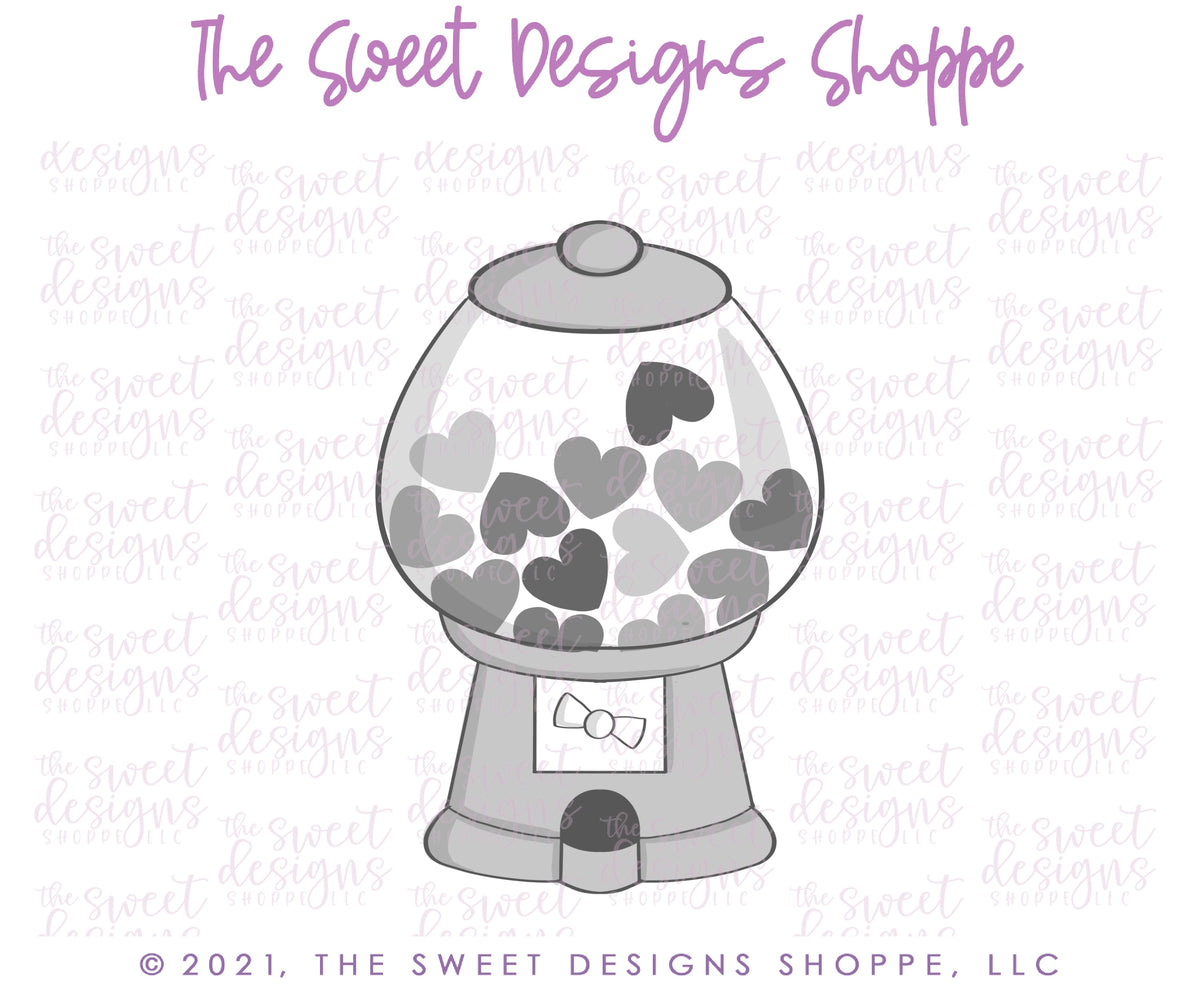 Cookie Cutters - Gumball Machine and Plaque Set - 2 Piece Set - Cookie Cutters - The Sweet Designs Shoppe - TSDS - - ALL,Cookie Cutter,Food,Food and Beverage,Food beverages,I CHEWS you Plaque,Mini Set,Mini Sets,Promocode,regular sets,set,sets,valentine,valentines