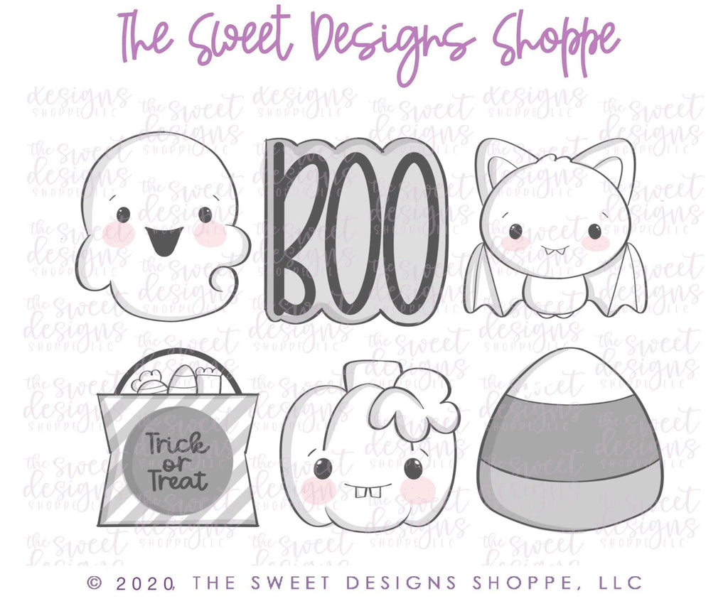 Cookie Cutters - Halloween Set - Set of 6 - Cookie Cutters - The Sweet Designs Shoppe - TSDS - - ALL,Cookie Cutter,Fall / Halloween,Halloween,Halloween set,Halloween Sets,Mini Sets,Promocode,set,STL