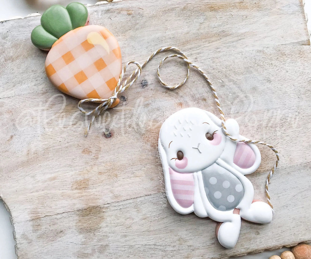 Cookie Cutters - Hanging Bunny, Girly Bunny and Carrot Balloon - 3 Piece Set - Cookie Cutters - Sweet Designs Shoppe - Set of 3 - Cutters ( 2 Fat and 1 Regular) - ALL, Animal, Animals, Animals and Insects, Cookie Cutter, Easter, Easter / Spring, Mini Set, Mini Sets, Promocode, regular sets, set, sets