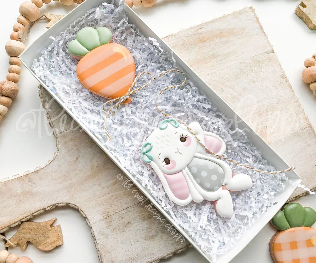 Cookie Cutters - Hanging Bunny, Girly Bunny and Carrot Balloon - 3 Piece Set - Cookie Cutters - The Sweet Designs Shoppe - TSDS - - ALL,Animal,Animals,Animals and Insects,Cookie Cutter,Easter,Easter / Spring,Mini Set,Mini Sets,Promocode,regular sets,set,sets,STL
