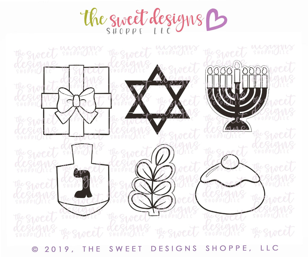 Cookie Cutters - Hanukkah Mini Set - Cookie Cutters - The Sweet Designs Shoppe - - ALL, Cookie Cutter, Hanukkah, Mini Sets, Promocode, set, STL