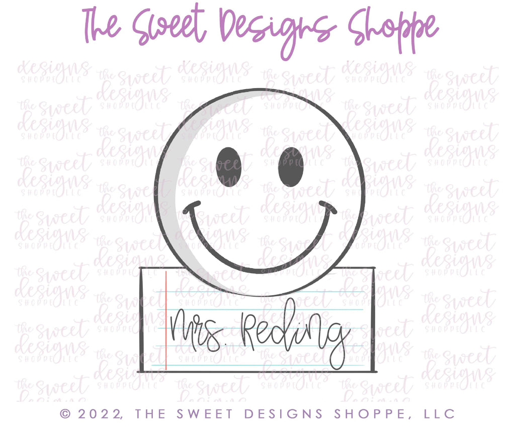 Cookie Cutters - Happy Face Plaque - Cookie Cutter - Sweet Designs Shoppe - - ALL, back to school, Circle, Circle Plaque, Cookie Cutter, happy face, homeschool, Plaque, Plaques, PLAQUES HANDLETTERING, Promocode, School, School / Graduation, School Plaque, school supplies, Smiley Face Plaque, Teacher, Teacher Appreciation