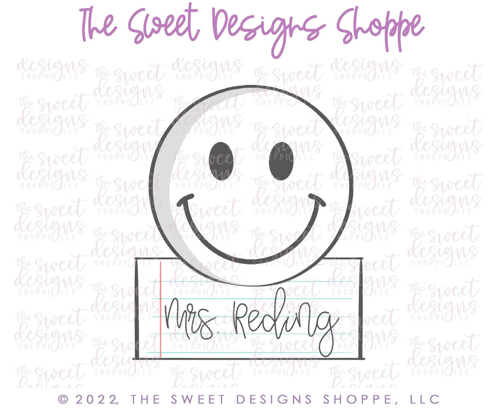 Cookie Cutters - Happy Face Plaque - Cookie Cutter - The Sweet Designs Shoppe - - ALL, back to school, Circle, Circle Plaque, Cookie Cutter, happy face, homeschool, Plaque, Plaques, PLAQUES HANDLETTERING, Promocode, School, School / Graduation, School Plaque, school supplies, Smiley Face Plaque, Teacher, Teacher Appreciation