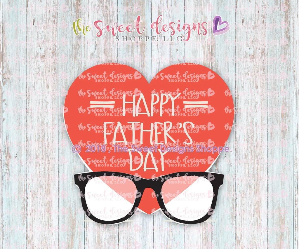 Cookie Cutters - Happy Father's Day Heart Plaque - Cookie Cutter - The Sweet Designs Shoppe - - ALL, Cookie Cutter, dad, Father, Fathers Day, grandfather, mother, Mothers Day, Plaque, Promocode, valentine, valentines