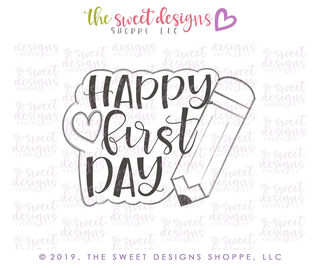 Cookie Cutters - Happy First Day - Cookie Cutter - Sweet Designs Shoppe - - ALL, back to school, Cookie Cutter, Grad, graduations, Plaque, Promocode, School, School / Graduation, school collection 2019
