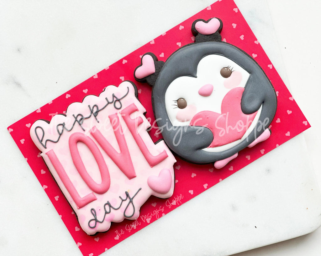 Cookie Cutters - Happy LOVE Day Set - Set of 2 - Cookie Cutters - Sweet Designs Shoppe - - ALL, Animal, Animals, Animals and Insects, Cookie Cutter, Mini Sets, Plaque, Plaques, PLAQUES HANDLETTERING, Promocode, regular sets, set, valentine, valentines