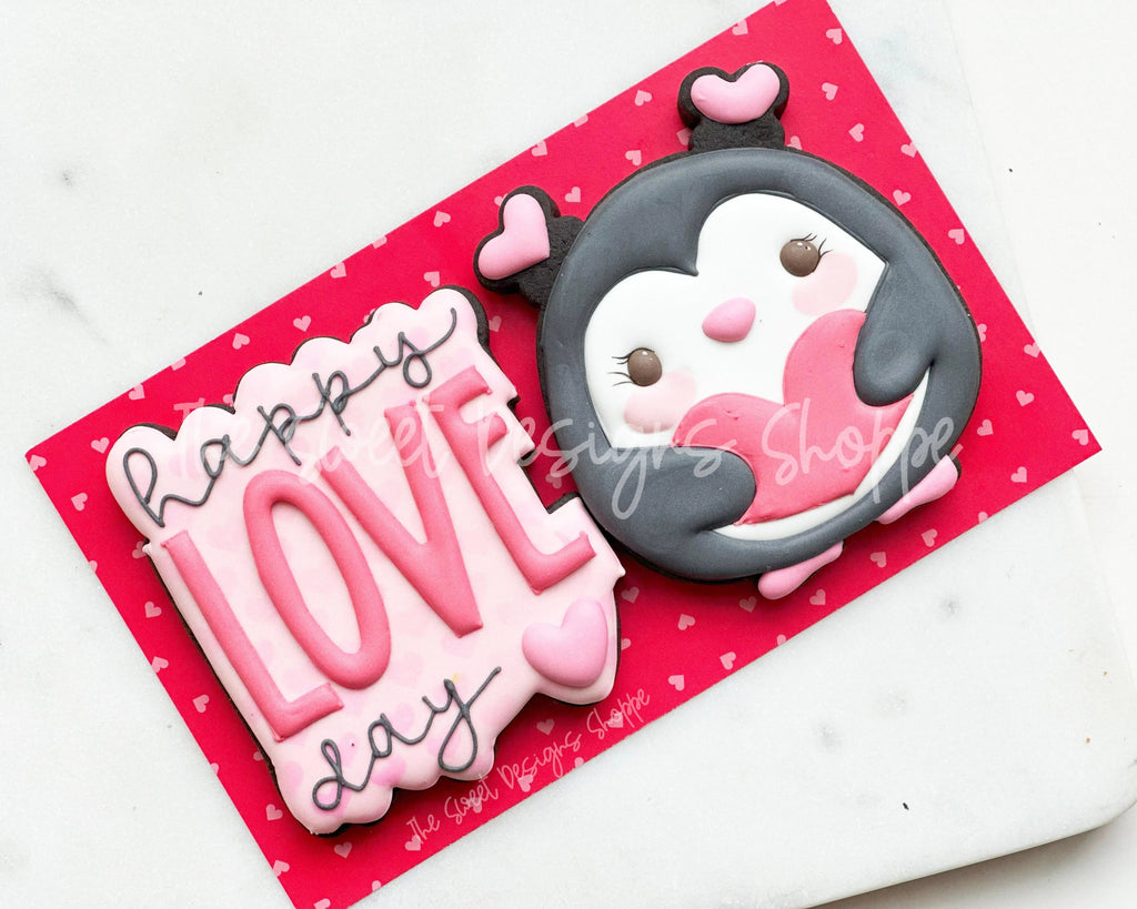 Cookie Cutters - Happy LOVE Day Set - Set of 2 - Cookie Cutters - The Sweet Designs Shoppe - - ALL, Animal, Animals, Animals and Insects, Cookie Cutter, Mini Sets, Plaque, Plaques, PLAQUES HANDLETTERING, Promocode, regular sets, set, valentine, valentines