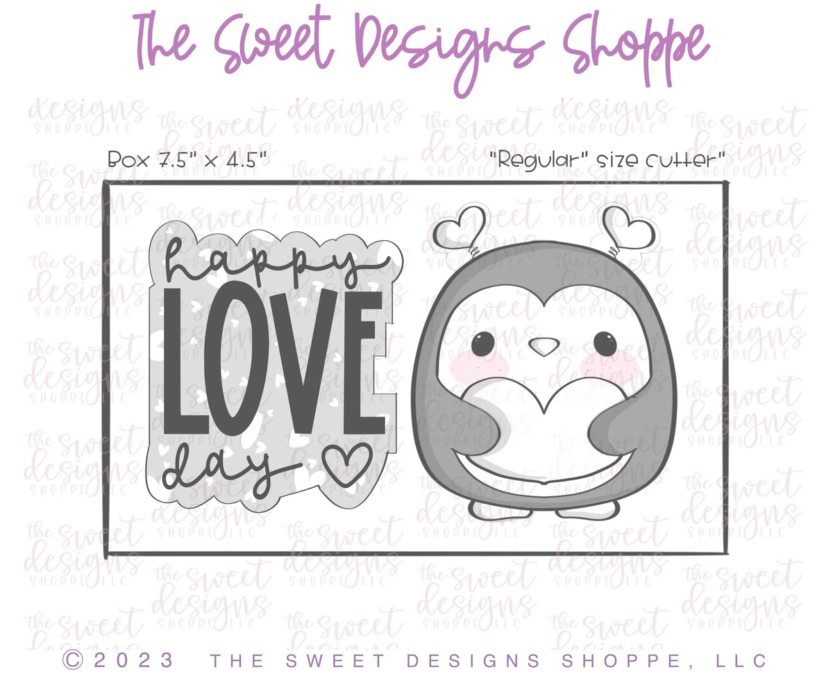 Cookie Cutters - Happy LOVE Day Set - Set of 2 - Cookie Cutters - The Sweet Designs Shoppe - TSDS - - ALL,Animal,Animals,Animals and Insects,Cookie Cutter,Mini Sets,Plaque,Plaques,PLAQUES HANDLETTERING,Promocode,regular sets,set,STL,valentine,valentines