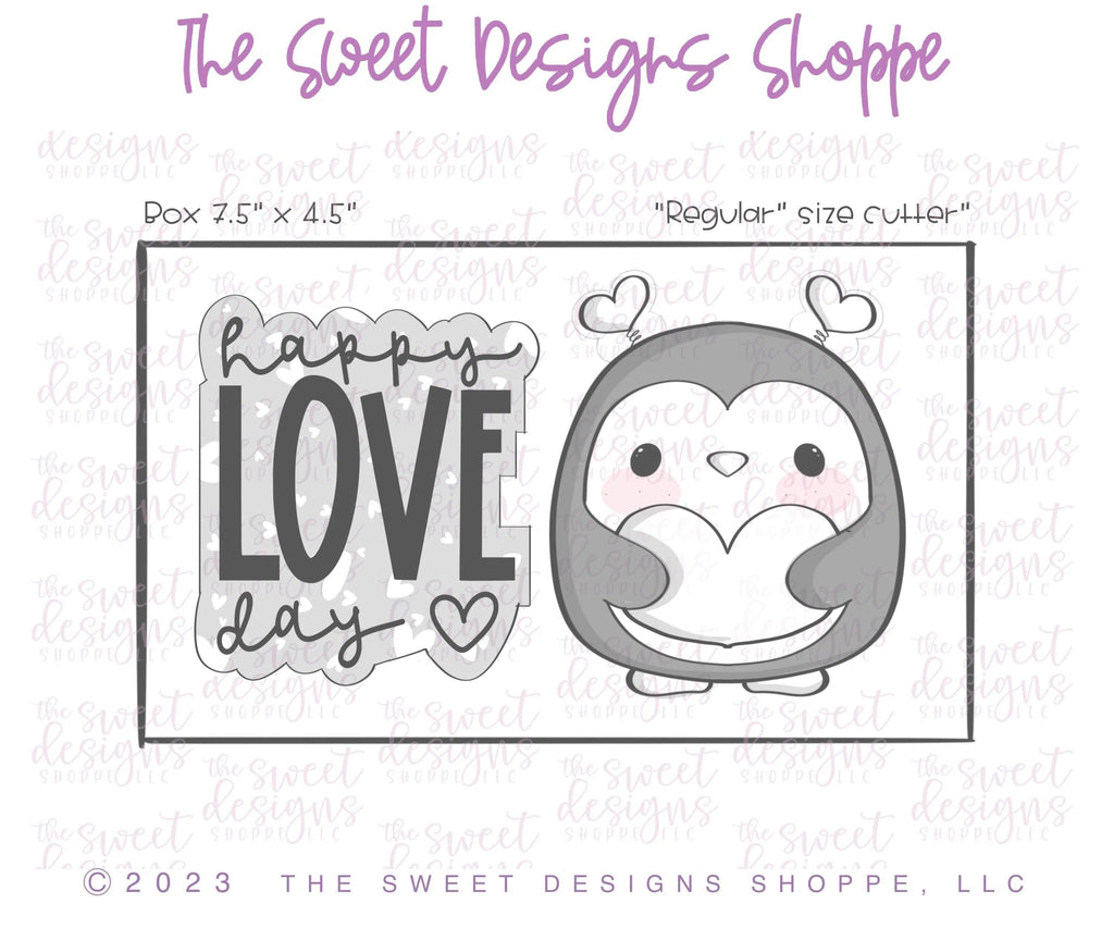 Cookie Cutters - Happy LOVE Day Set - Set of 2 - Cookie Cutters - The Sweet Designs Shoppe - TSDS - - ALL,Animal,Animals,Animals and Insects,Cookie Cutter,Mini Sets,Plaque,Plaques,PLAQUES HANDLETTERING,Promocode,regular sets,set,STL,valentine,valentines