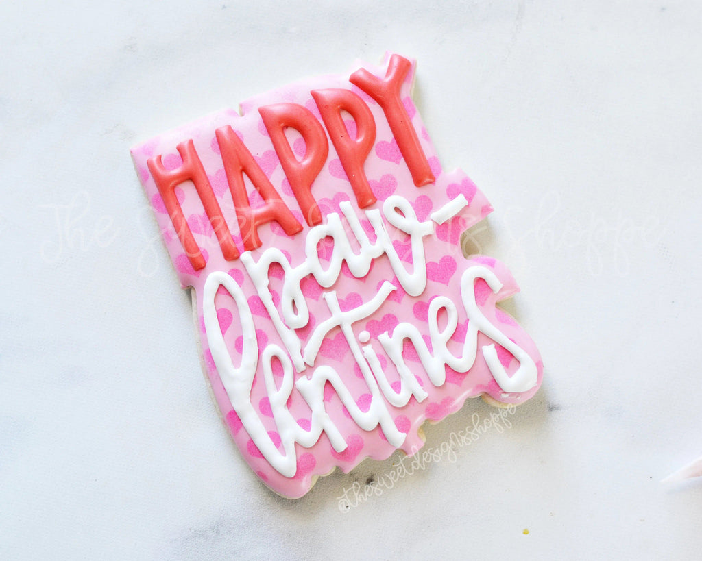 Cookie Cutters - Happy Paw-lentines - Modern Plaque - Cookie Cutter - The Sweet Designs Shoppe - - ALL, Animal, Animals, Animals and Insects, Cookie Cutter, Plaque, Plaques, PLAQUES HANDLETTERING, Promocode, valentine, valentines