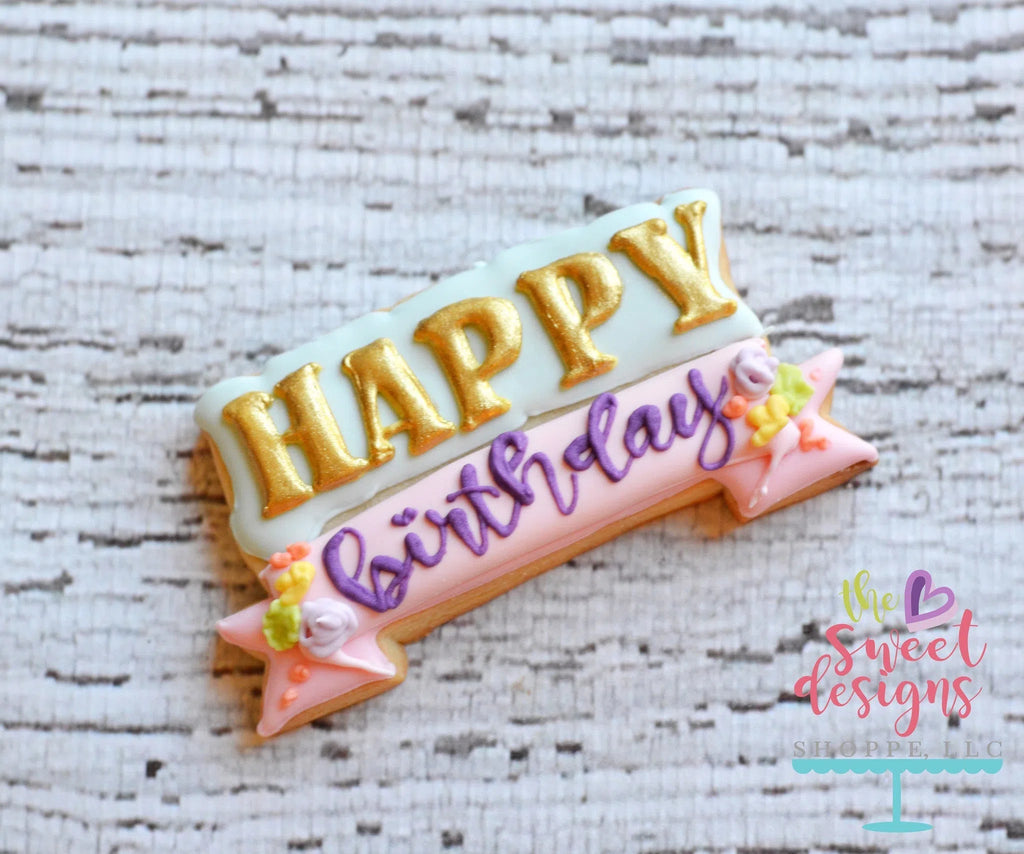 Cookie Cutters - HAPPY Plaque v2- Cookie Cutter - Sweet Designs Shoppe - - ALL, Birthday, Cookie Cutter, Customize, Easter, Fantasy, Plaque, Promocode