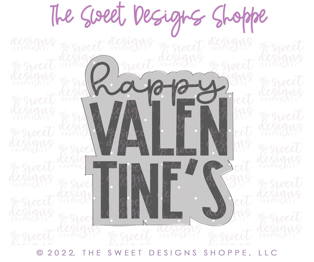 Cookie Cutters - Happy Valentine's Plaque - Cookie Cutter - Sweet Designs Shoppe - - ALL, Cookie Cutter, Plaque, Plaques, Promocode, valentine, valentines