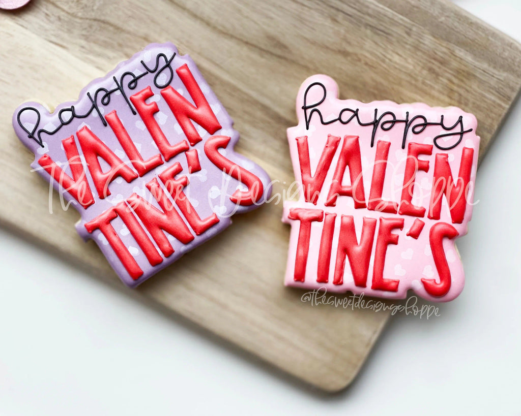 Cookie Cutters - Happy Valentine's Plaque - Cookie Cutter - The Sweet Designs Shoppe - - ALL, Cookie Cutter, Plaque, Plaques, Promocode, valentine, valentines