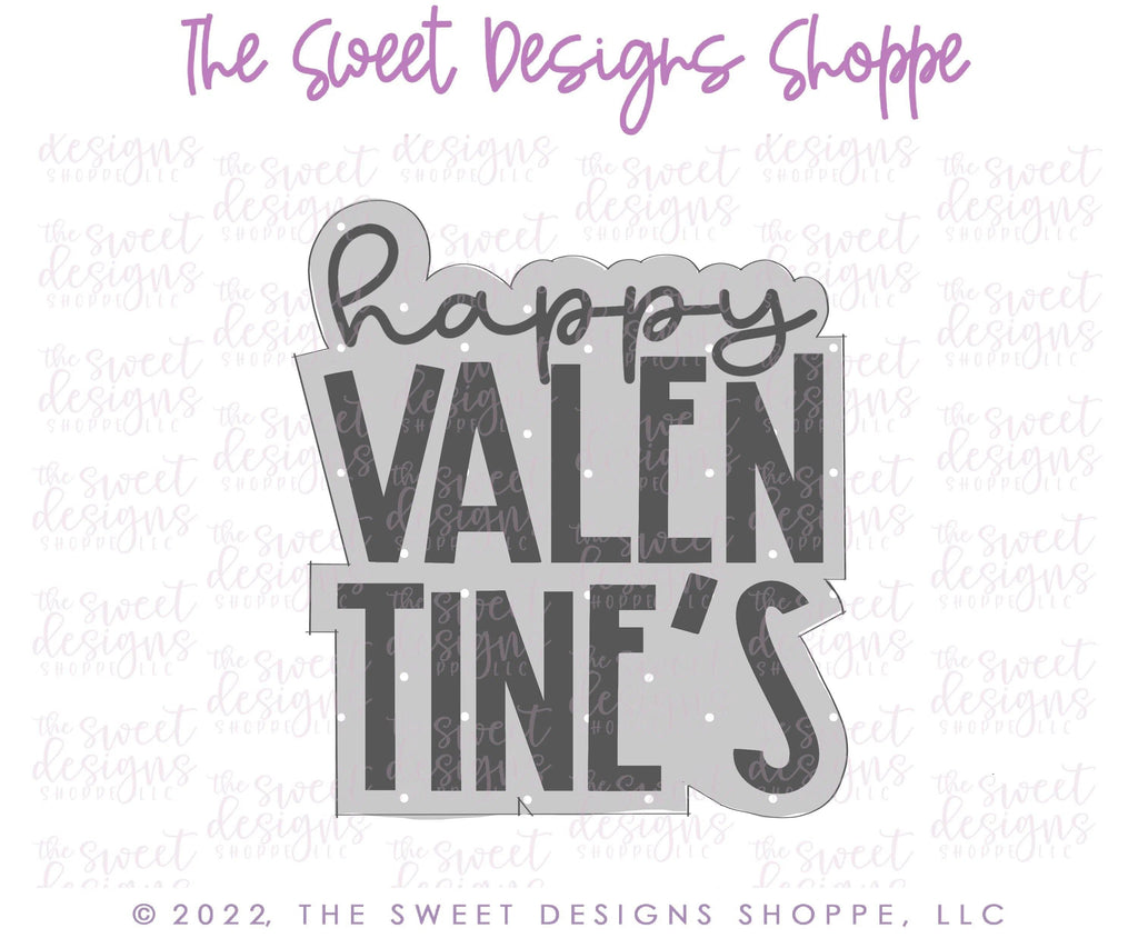 Cookie Cutters - Happy Valentine's Plaque - Cookie Cutter - The Sweet Designs Shoppe - - ALL, Cookie Cutter, Plaque, Plaques, Promocode, valentine, valentines