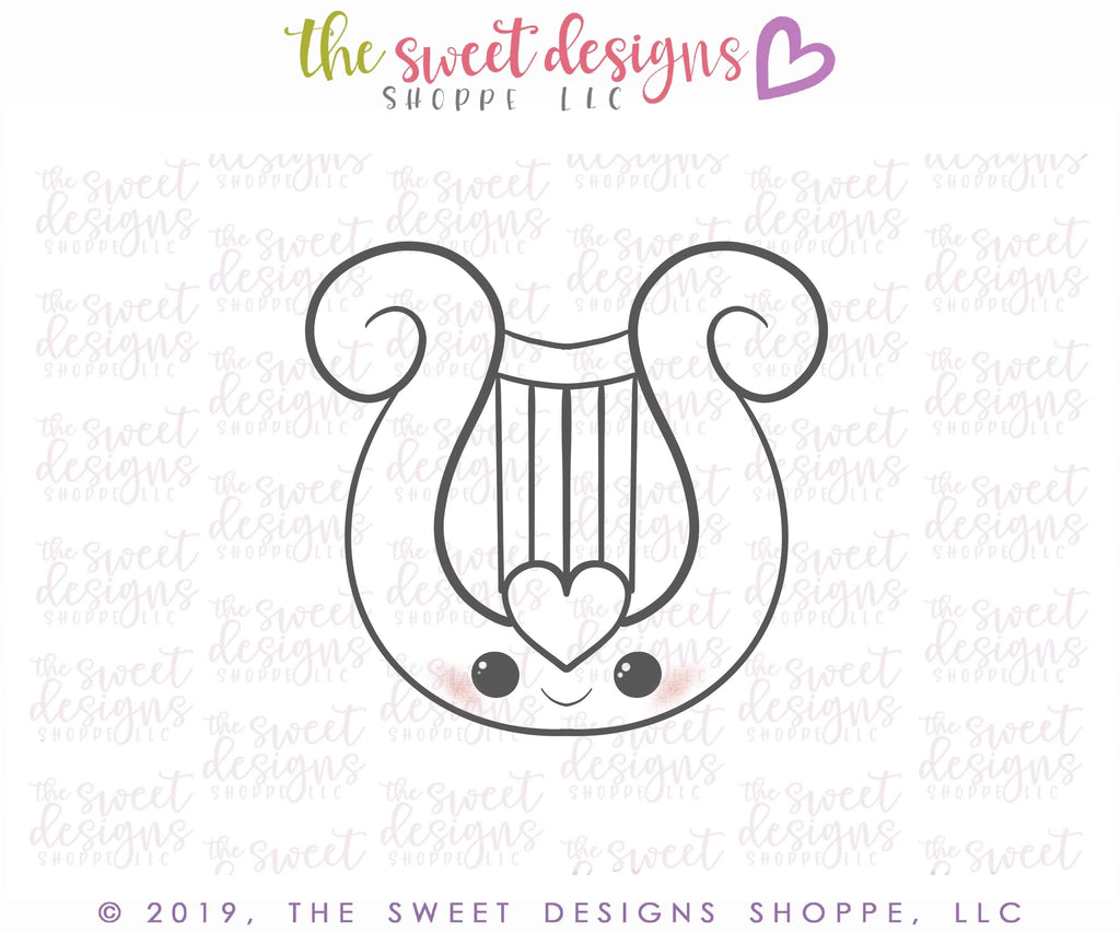 Cookie Cutters - Harp - Cookie Cutter - The Sweet Designs Shoppe - - ALL, Cookie Cutter, music, Promocode, Valentine, Valentines